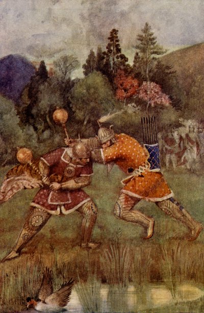 The competition of Prince Bhima and Prince Salya by Unbekannter Künstler