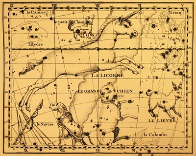 The Constellations of Monoceros and Canis Major by Unbekannter Künstler