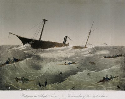 The failure of the Anglo Saxon in Newfoundland. Lithography by F. Sala et Co by Unbekannter Künstler