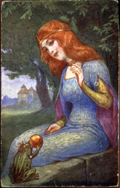 The Frog King Tends a Pearl to the Princess by Unbekannter Künstler