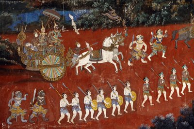 Murals depicting stories from the Reamker in the Silver Pagoda compound walls, Cambodia by Unbekannt