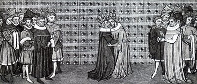 The meeting of King Edward III and King Philip V of France by Unbekannt