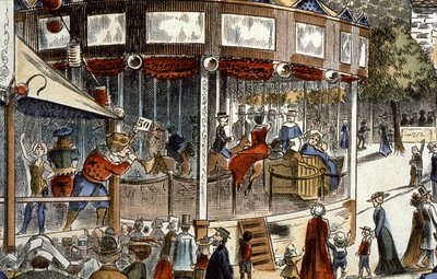 The merry-go-round at the funfair, end of the 19th century by Unbekannter Künstler