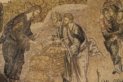 The Multiplication of Loaves, Mosaic by Unbekannt