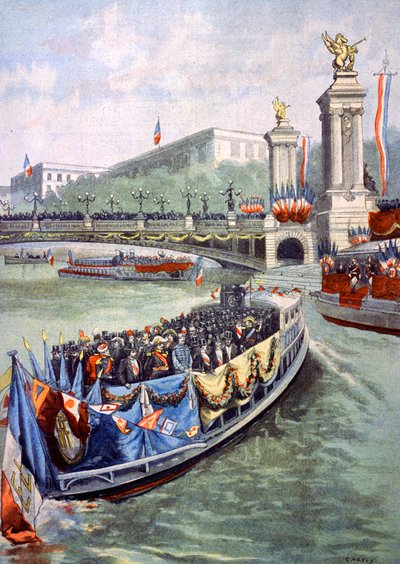 The Official Flotilla at the Inauguration of the Paris Exhibition by Unbekannter Künstler