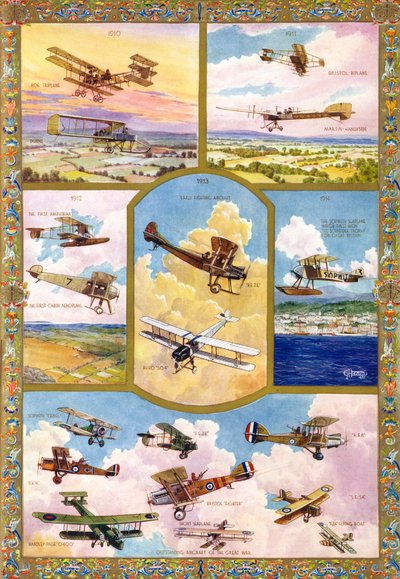 The progress of aviation from 1910 to 1918 by Unbekannter Künstler