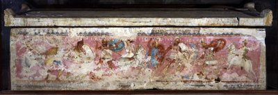 The sarcophagus of the Amazons, decorated with scenes of fighting between Greeks and Amazons, from Tarquinia, 4th century BC by Unbekannt