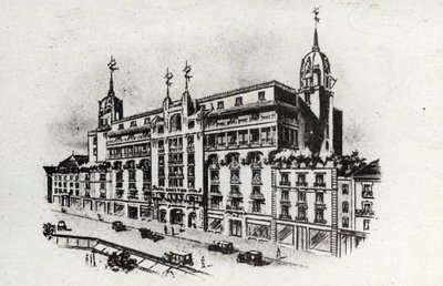 Thermal tourism: view of the Carlton hotel in Vichy, France c.1905 by Unbekannter Künstler