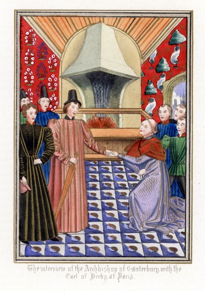 Thomas Arundel (1353-1414), archbishop of Canterbury, met Henri Bolingbroke (Henry IV of England) by Unbekannter Künstler