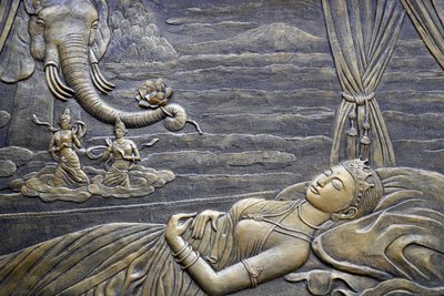 Buddha’s Mother Maya Dreams About the White Elephant Entering Her Womb by Unbekannt