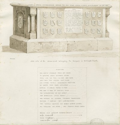 Tomb in Biddulph Church - William Bowyer, 1837 by Unbekannt