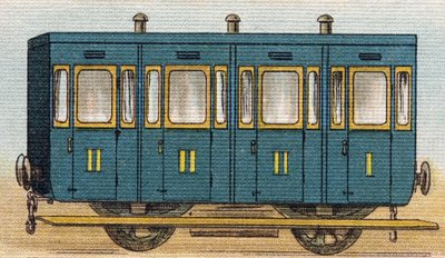 Train Wagon. Engraving in 