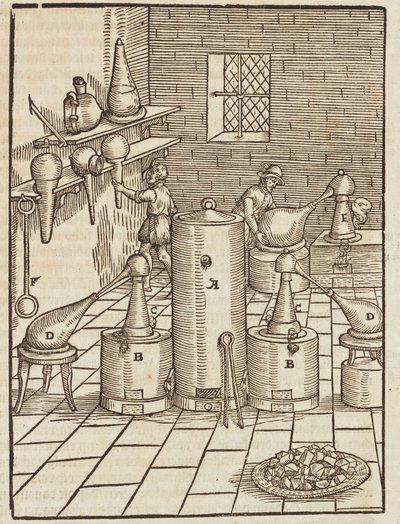 Treatment for gold and silver ore separation - Engraving from Description of ores and main mining methods, by Lazarus Ecker by Unbekannt