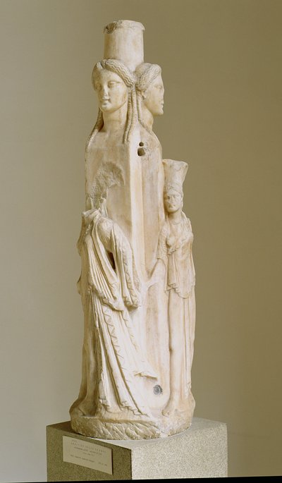 Triform Herm of Hecate, Marble Sculpture, Attic Period, 3rd Century by Unbekannt
