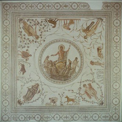 Triumph of Neptune and the Four Seasons, Roman, From La Chebba, 4th century AD (mosaic) by Unbekannt