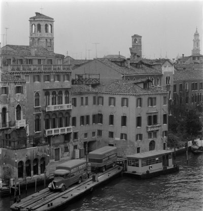 Trucks on the Grand Canal in Venice - 1960 by Unbekannt
