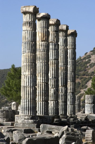 Turkey Pyrene South Aegean Coast Above the Plain of the River Meander Temple of the Goddess Athena by Unbekannt