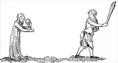 Two children playing a game known as 
