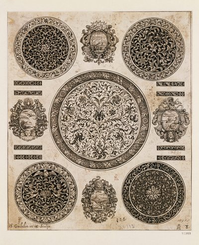 Study for ornamental drawing on watch case by Benjamin Baud