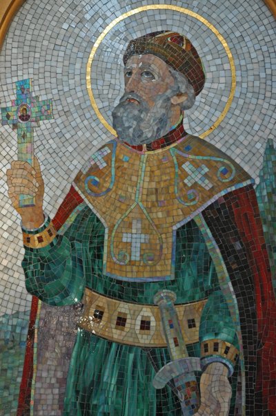 Ukraine, Kiev, St Illya’s Orthodox Cathedral & Nunnery (Byzantine), mosaic of St Vladimir by Unbekannter Künstler