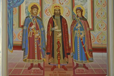 Ukraine, Kiev, St Michael’s Orthodox Monastery (orig1108, reconst. 2001), external fresco by Unbekannt