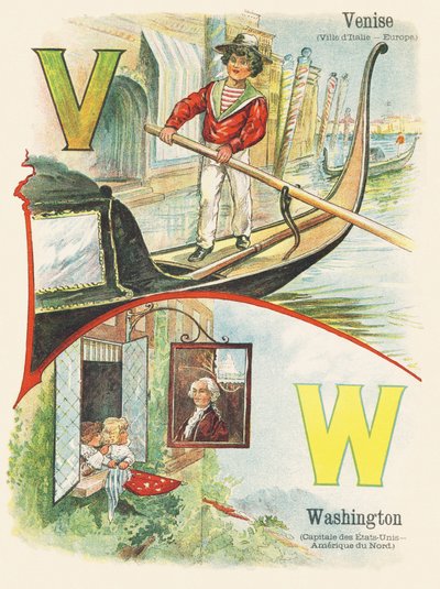 V W: Venice, Washington - ABC of the Two Worlds. Emile Guerin, publisher, Paris, circa 1900 by Unbekannt