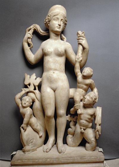 Venus with putti, a triton and a dolphin by Unbekannt