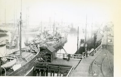 View of Blyth Harbour Looking Downstream with Many Vessels Waiting to Load by Unbekannt