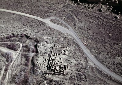View of an Ancient Settlement of Anasazi, Chaco Ruins Culture National Park, Chaco Canyon, New Mexico, United States of America by Benjamin Baud