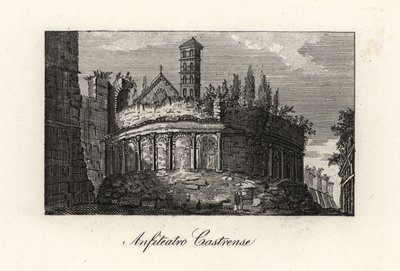 View of the Amphitheatrum Castrense and Aurelian Walls, Rome by Unbekannt