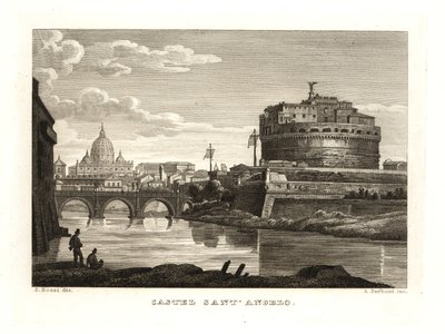 View of the Mausoleum of Hadrian or the Castle of the Holy Angel, Rome by Unbekannt