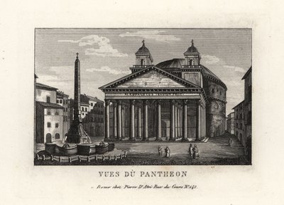 View of the Pantheon with Fountain and Macuteo Obelisk in the Piazza della Rotonda, Rome by Unbekannt