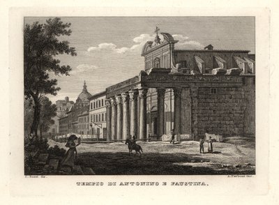 View of the Temple of Antoninus and Faustina, Rome by Unbekannt