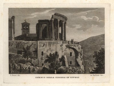 View of the Temple of Sybil at Tivoli by Unbekannt
