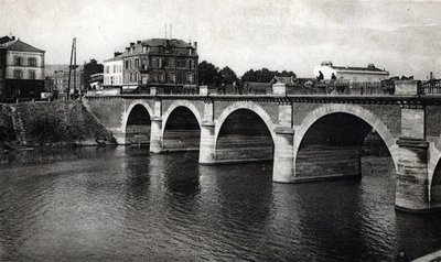 View of the bridge of the Marne in Epernay, Marne - postcard 1910 by Unbekannter Künstler
