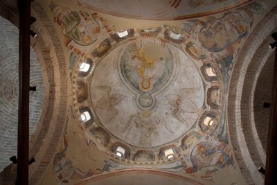 View of the fresco in the Baptistery, Cathedral of St Stephen, Concordia Saggitaria, province of Venice, Veneto, Italy by Unbekannter Künstler
