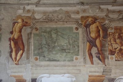 View of the fresco by Sisto Badalocchio Rosa, Bentivoglio Palace, Gualtieri, Emilia Romagna, Italy by Unbekannter Künstler