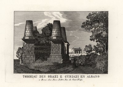 View of the Ruins of the Mausoleum of the Horatii and Curiatii on the Appian Way, Rome by Unbekannt