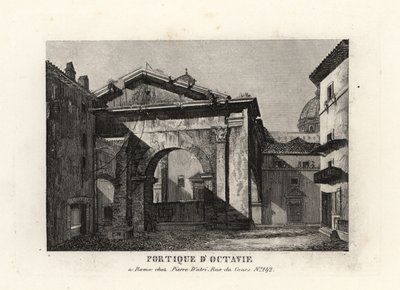 View of the Ruins of the Portico of Octavia, Rome by Unbekannt
