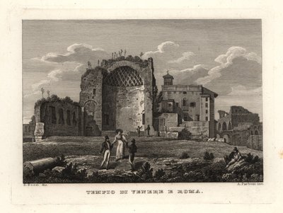 View of the ruins of the Temple of Venus and Roma, Rome by Unbekannt