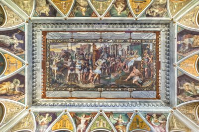 View of the vault of the Room of Ulysses, Palazzo della Prefettura, Bergamo, Italy by Unbekannter Künstler