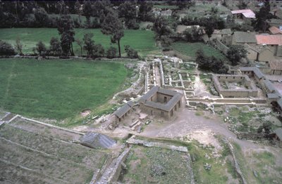 View of the Village Built on Traditional Inca Foundations by Unbekannt