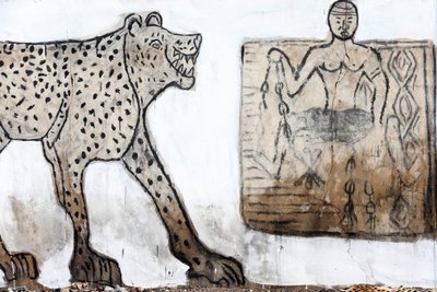 Voodoo Wall Painting on the Akodessewa Fetish Market, Known as the World