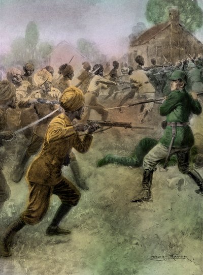 WWI - British Indian Army Attack German Soldiers by Unbekannter Künstler