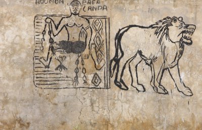 Wall Painting Depicting a Voodoo Sorcerer, Lome, Togo by Unbekannt