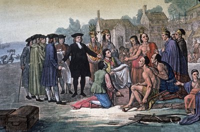 William Penn with Indians of the Delaware Nation, Pennsylvania by Unbekannter Künstler