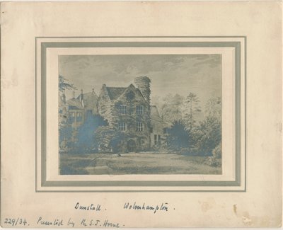 Wolverhampton - Dunstall Hall: photograph of a watercolour painting, nd [c 1860] by Unbekannt
