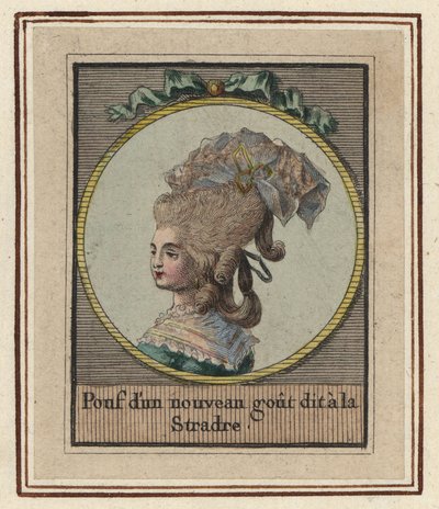 Woman in a new style of pouf called the Stradre by Unbekannter Künstler