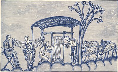 Woman weaving, A.D 1130 - 1174 by Unbekannter Künstler