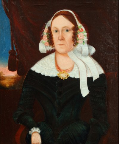 Woman with Flower Bonnet by Unbekannter Künstler